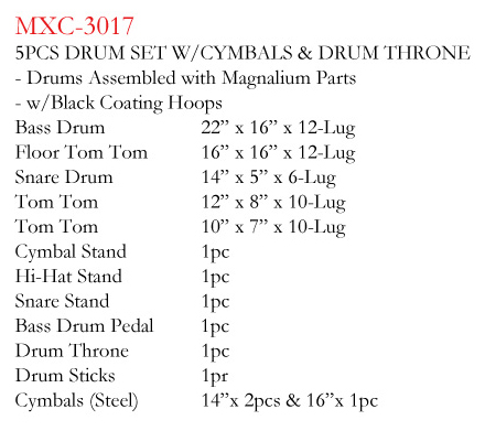 MAXTONE MXC-3017FBK DAVUL SET SİYAH 2