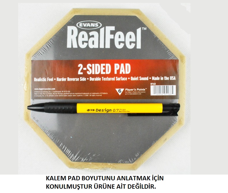 EVANS RF6D 6" REAL FEEL, ÇİFT TARAFLI, ÇALIŞMA PEDİ 1