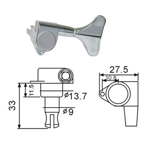 VALENCIA BMH7105CRR4 BASS GİTAR KULAĞI KROM, 4 SAĞ 2