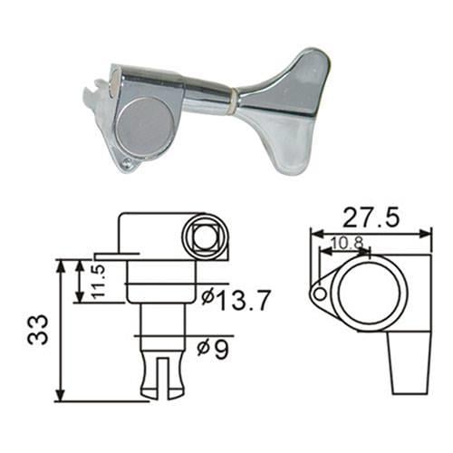 VALENCIA BMH7105CRR4 BASS GİTAR KULAĞI KROM, 4 SAĞ 5