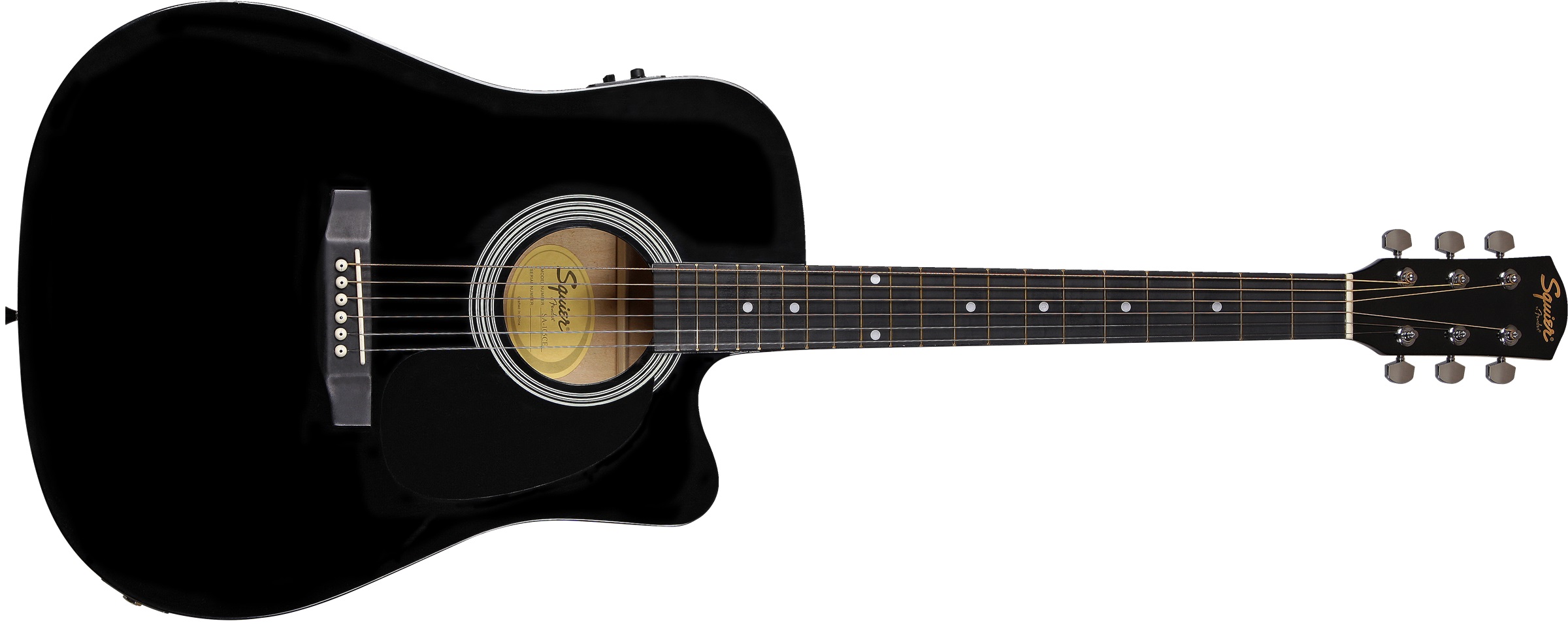 Squier SA-105CE Dreadnought Cutaway Black Elektro Akustik Gitar 1