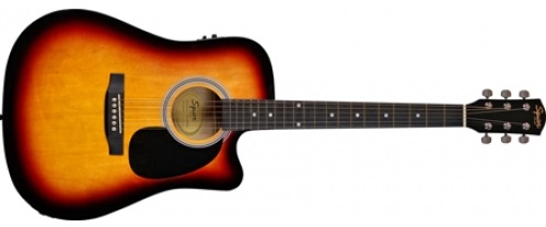 Squier SA-105CE Dreadnought Cutaway Sunburst Elektro Akustik Gitar 1