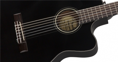 Fender CN-140SCE Nylon Thinline Black Elektro Klasik Gitar 5