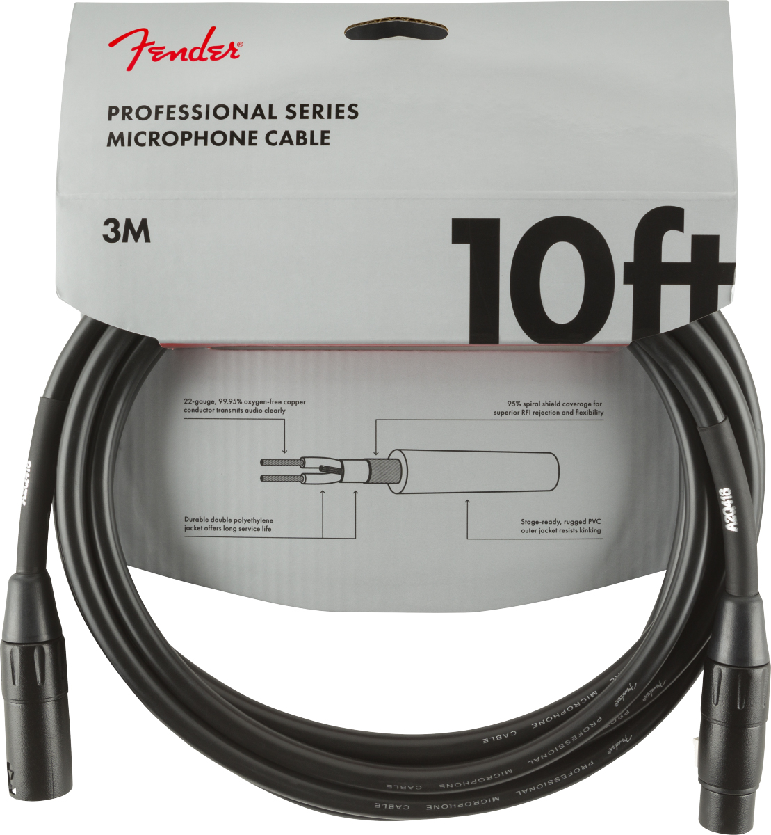 Fender Professional 3m Siyah Mikrofon Kablosu 1