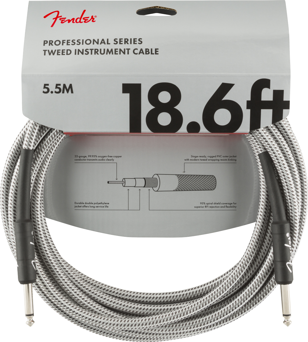 Fender Professional 5m Beyaz Tweed Enstrüman Kablosu 1