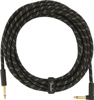 Fender Deluxe Düz/L Uçlu 5m Siyah Tweed Enstrüman Kablosu 5