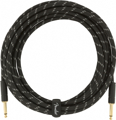 Fender Deluxe Düz/Düz Uçlu 5m Siyah Tweed Enstrüman Kablosu 5