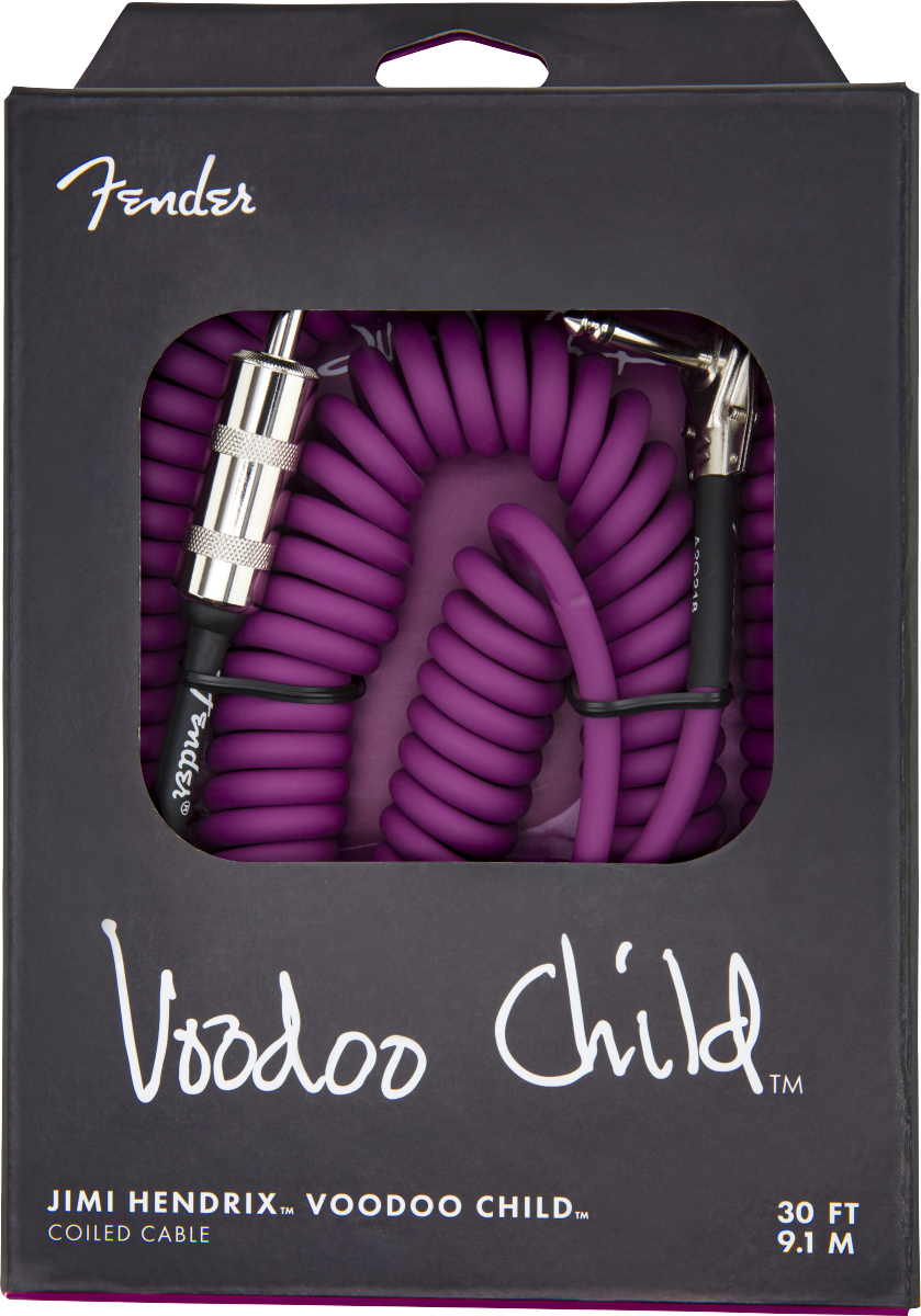 Fender Hendrix Voodoo Child Coil Düz/L Uçlu 9m Purple Enstrüman Kablosu 3