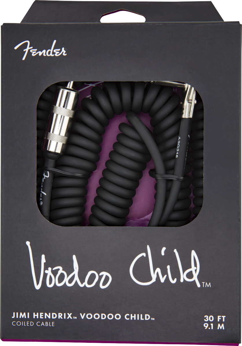 Fender Hendrix Voodoo Child Coil Düz/L Uçlu 9m Siyah Enstrüman Kablosu 1
