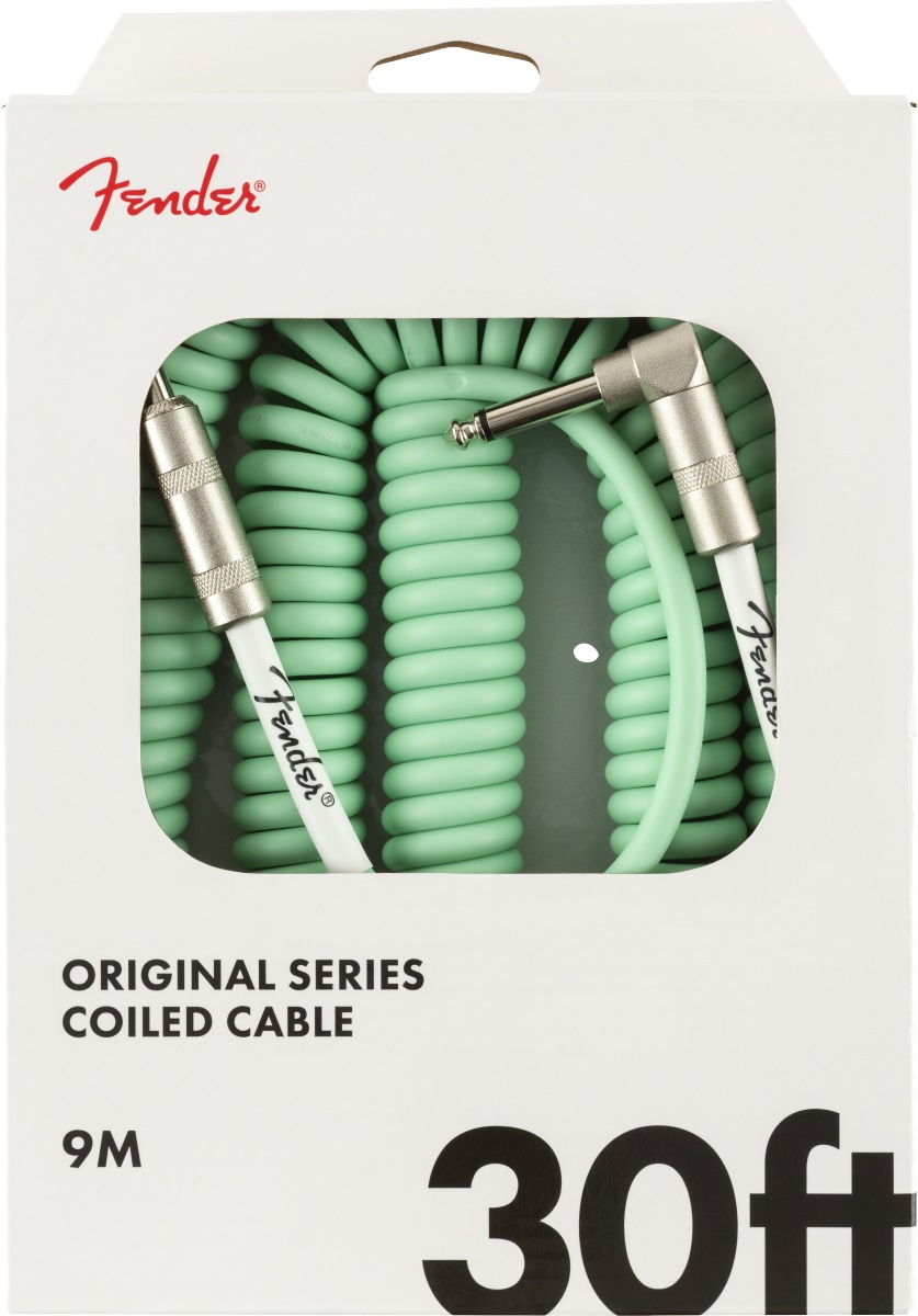 Fender Original Coil Cable Düz/L Uçlu 9m Surf Yeşil Enstrüman Kablosu 6