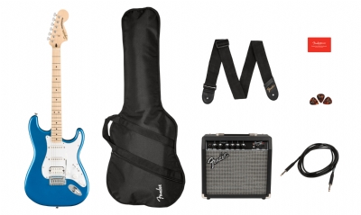 Squier Affinity Stratocaster HSS Akçaağaç Klavye Lake Placid Blue 15G Elektro Gitar Seti 2