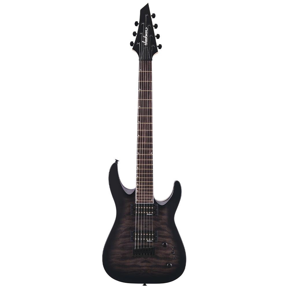 Jackson JS Dinky Arch Top JS22Q-7 DKA HT Amaranth Klavye Transparent Black Burst 7 Telli Elektro Gitar 1