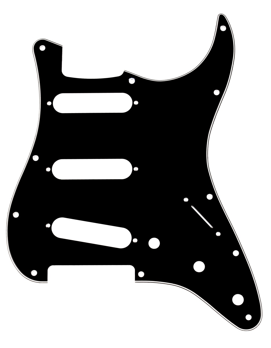 Fender Pickguard Stratocaster S/S/S 11-Hole Mount B/W/B 3-Ply Pickguard 3