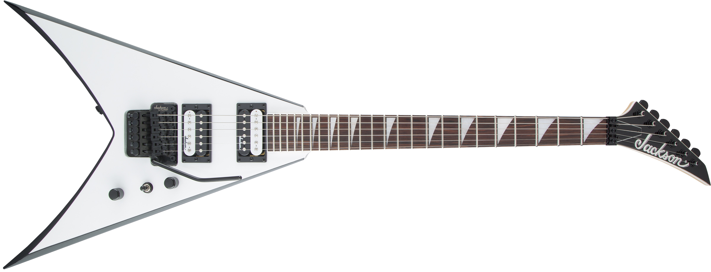 Jackson JS King V JS32 Amaranth Klavye White with Black Bevels Elektro Gitar 1