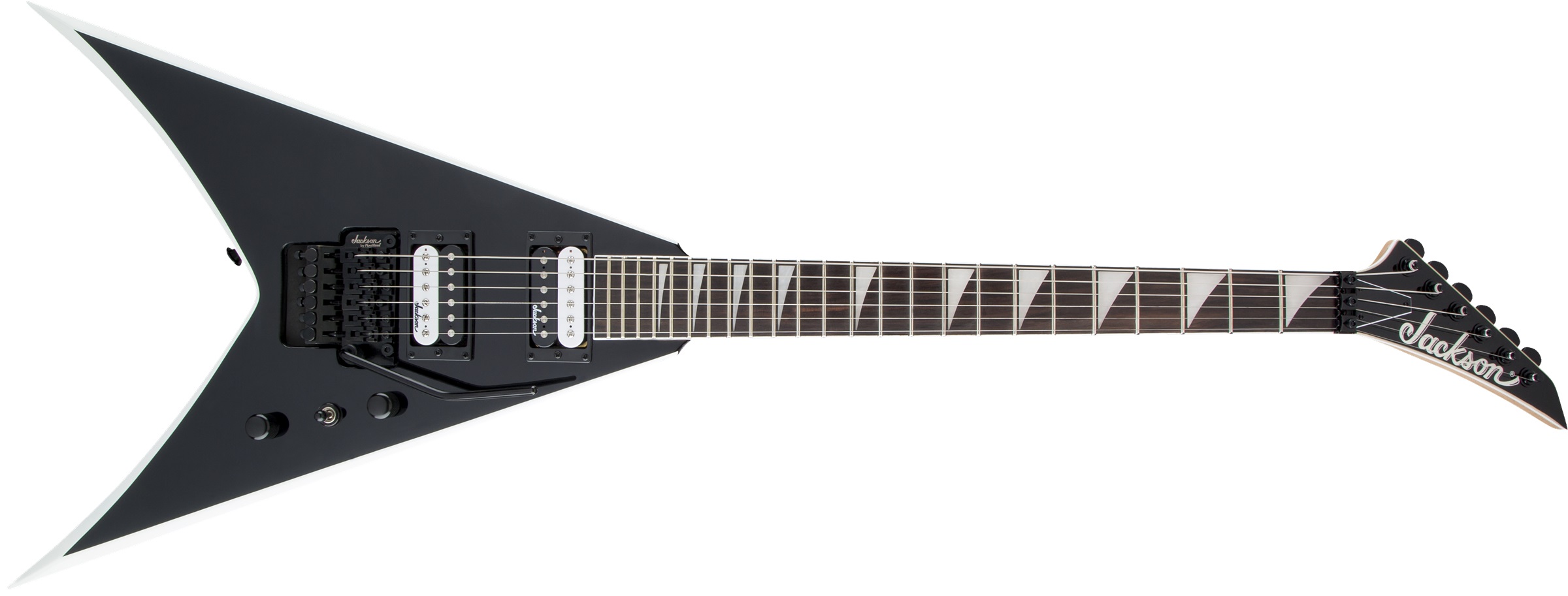 Jackson JS King V JS32 Amaranth Klavye Black with White Bevels Elektro Gitar 1