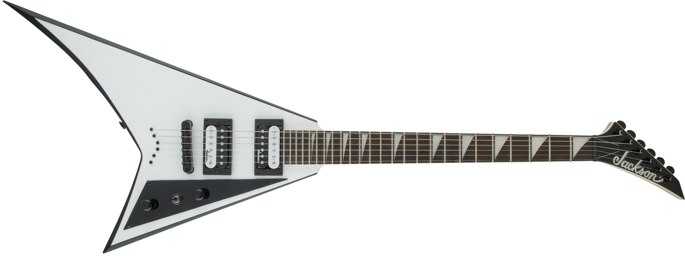 Jackson JS Rhoads JS32T Amaranth Klavye White with Black Bevels Elektro Gitar 1
