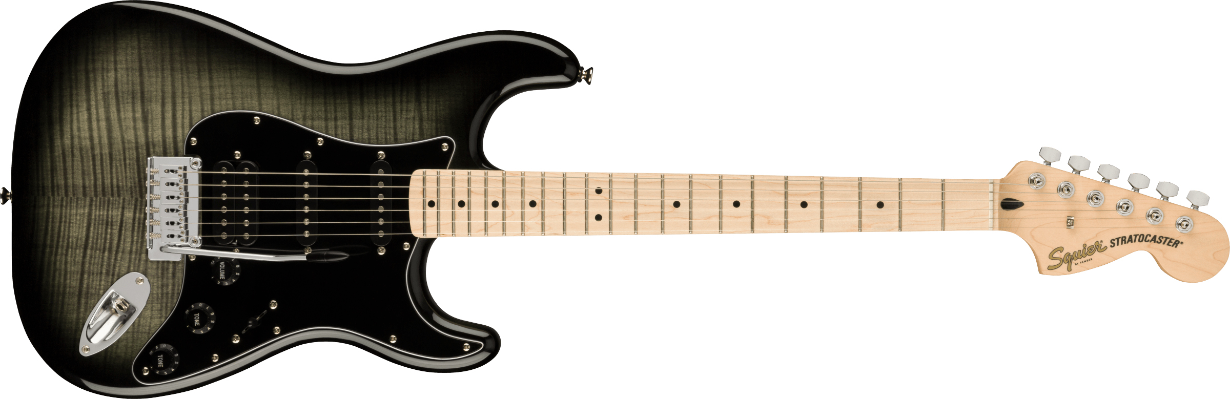 Squier Affinity Stratocaster FMT HSS Akçaağaç Klavye Black Burst Elektro Gitar 1
