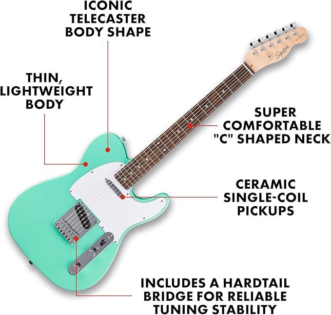 Squier Debut Telecaster Laurel Klavye Sea Foam Green Elektro Gitar 2