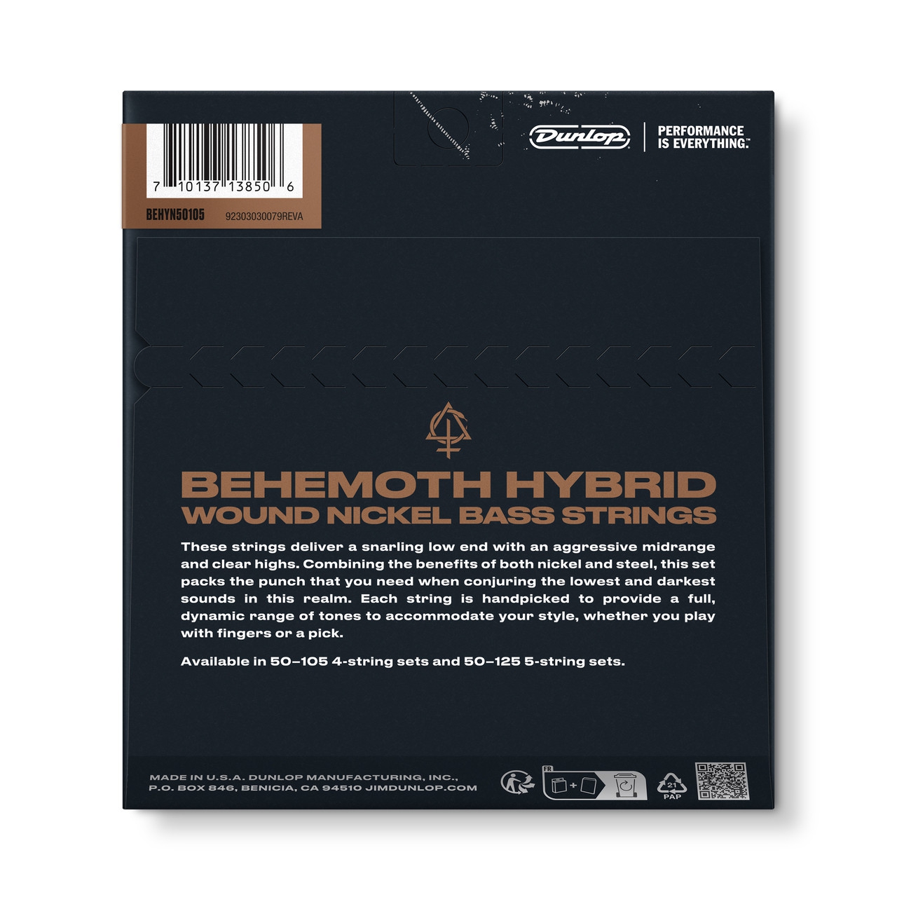 Jim Dunlop Behemoth Hybrid Wound Nikel Bas Teli (50-105) 2