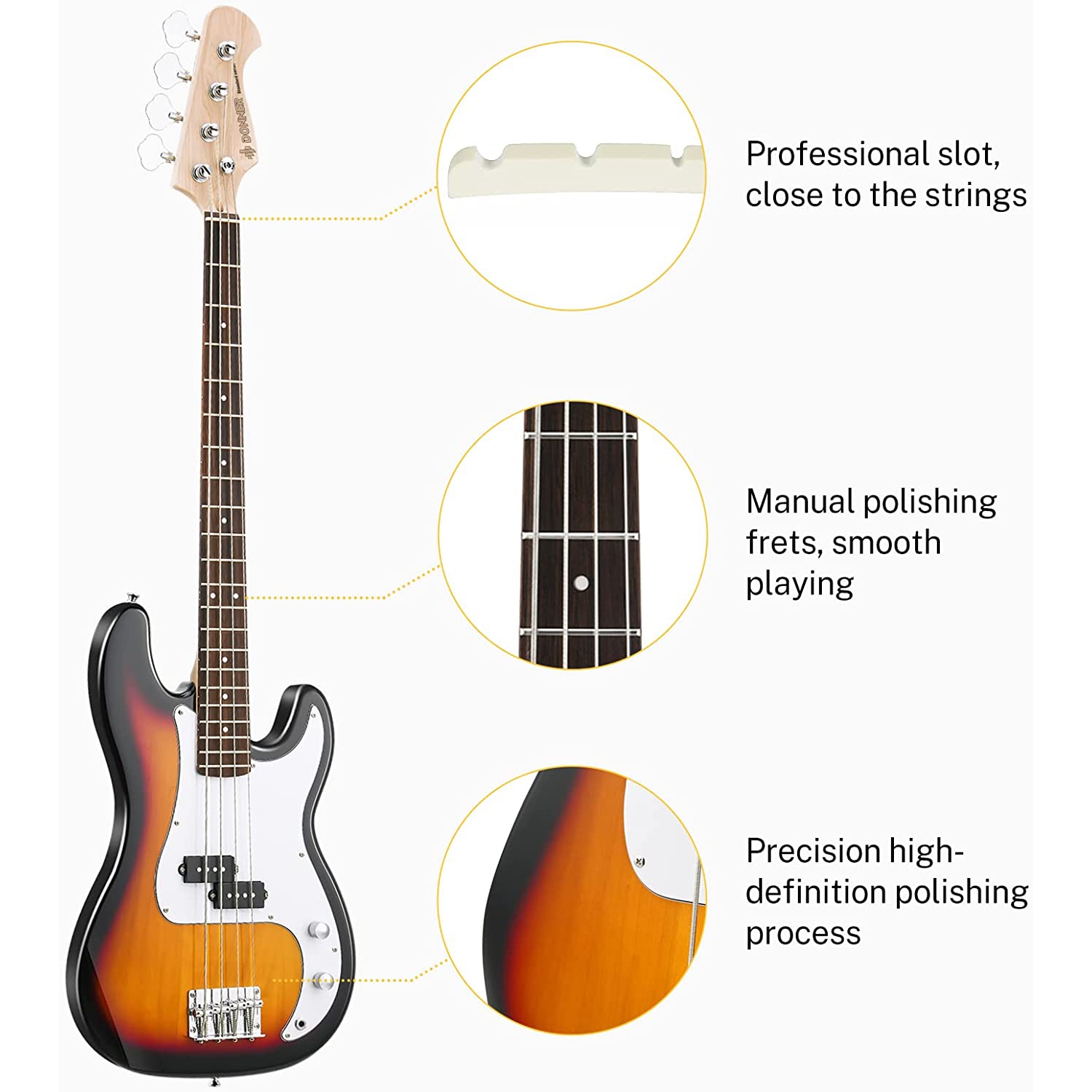 Donner Dpb-510S Bas Gitar Paketi (Sunburst) 2