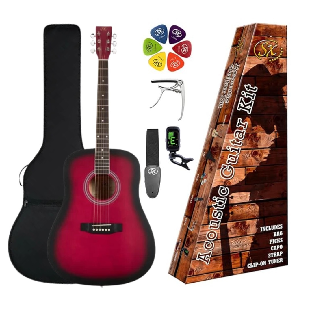 SX SD104KRDS Akustik Gitar Seti (Red Sunburst) 3