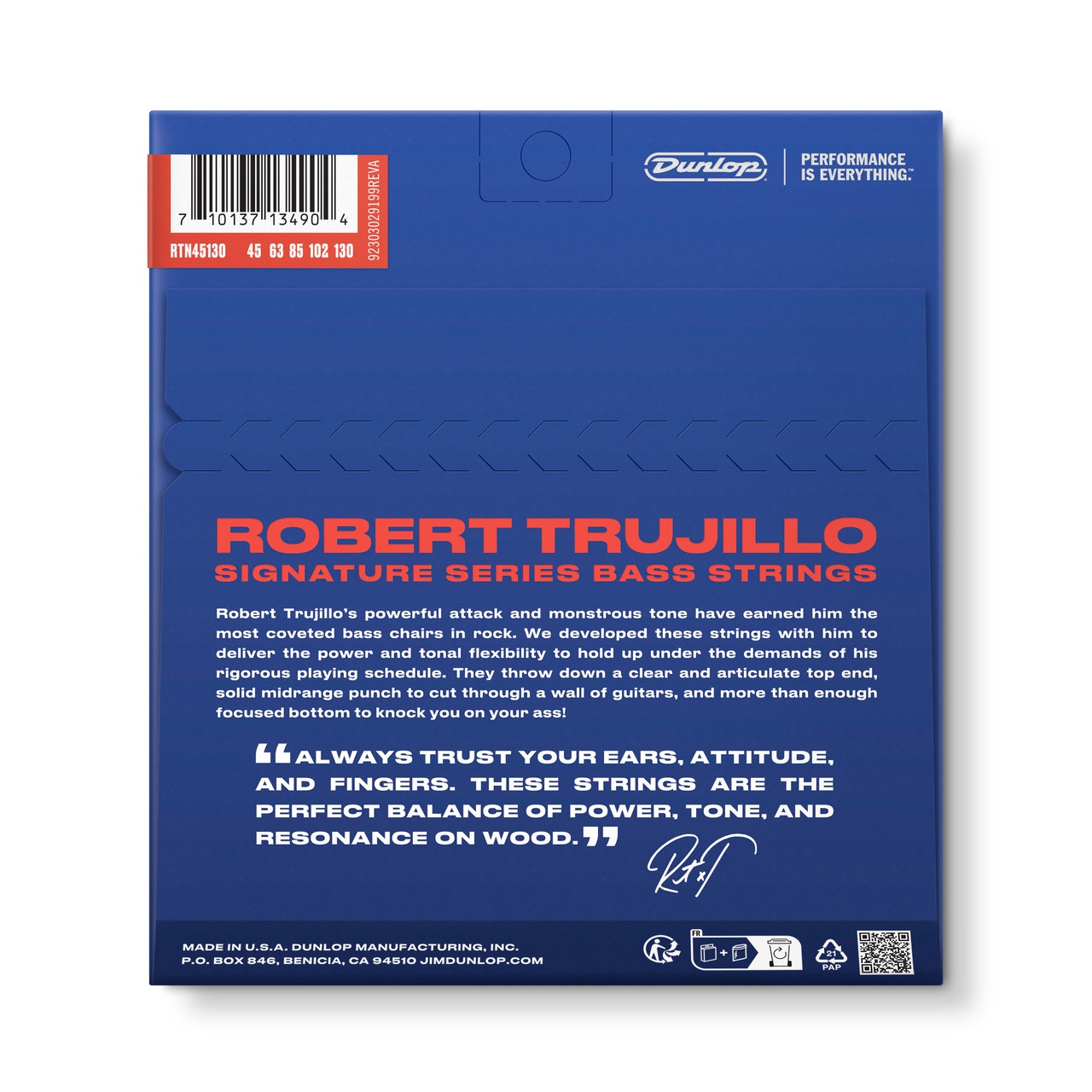 Jim Dunlop RTN45130 Robert Trujillo Nickel Wound 5-Telli Bas Gitar Teli (45-130) 3