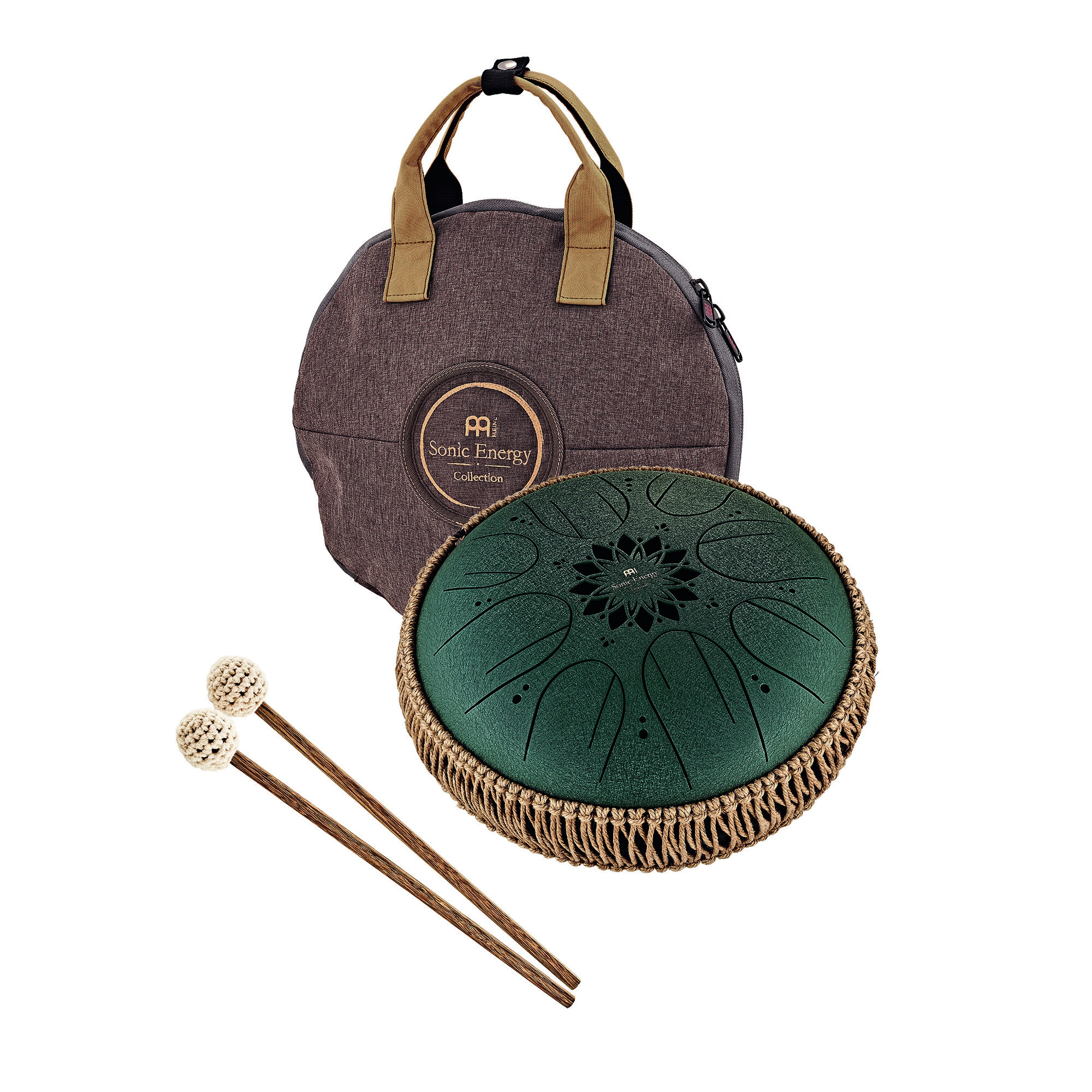 Meinl Sonic Energy 10" Medium Octave Steel Tongue Drum (F# Minor, 8 Notes, 432 Hz, Dark Green) 3