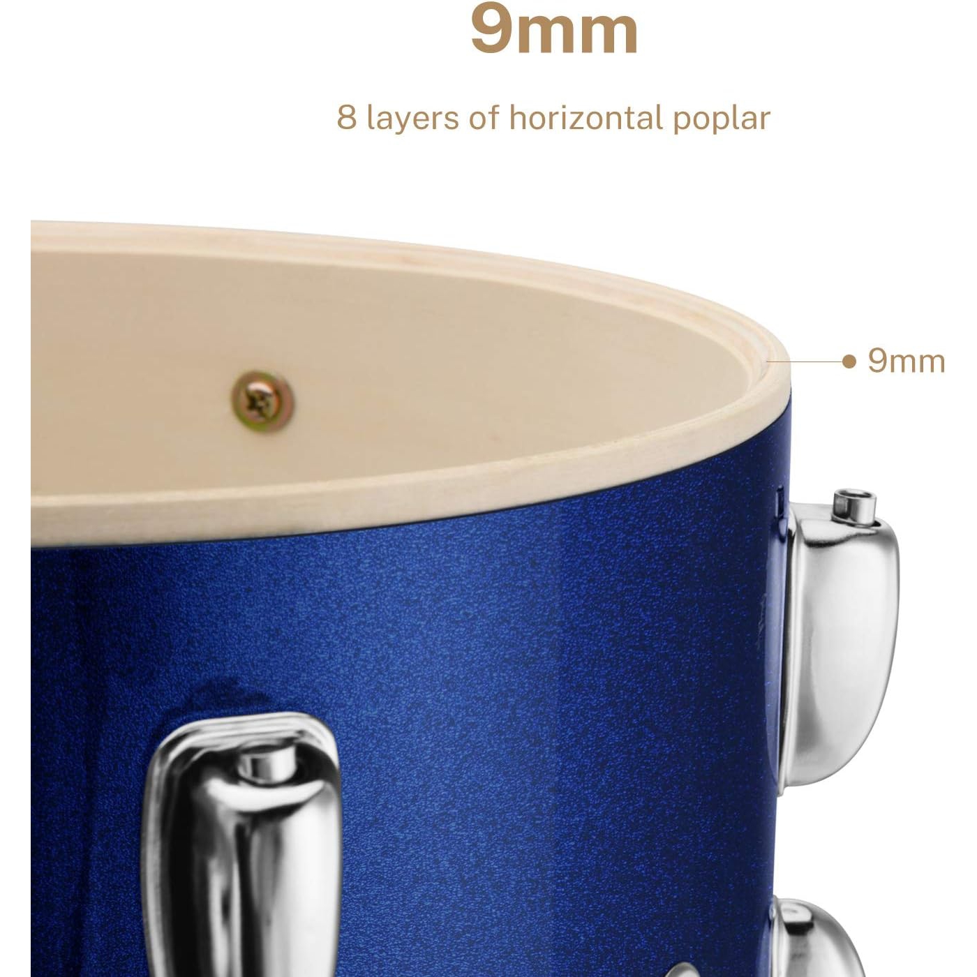 Eastar EDS-480MBE 22" 5-Parça Akustik Davul (Metallic Blue) 4