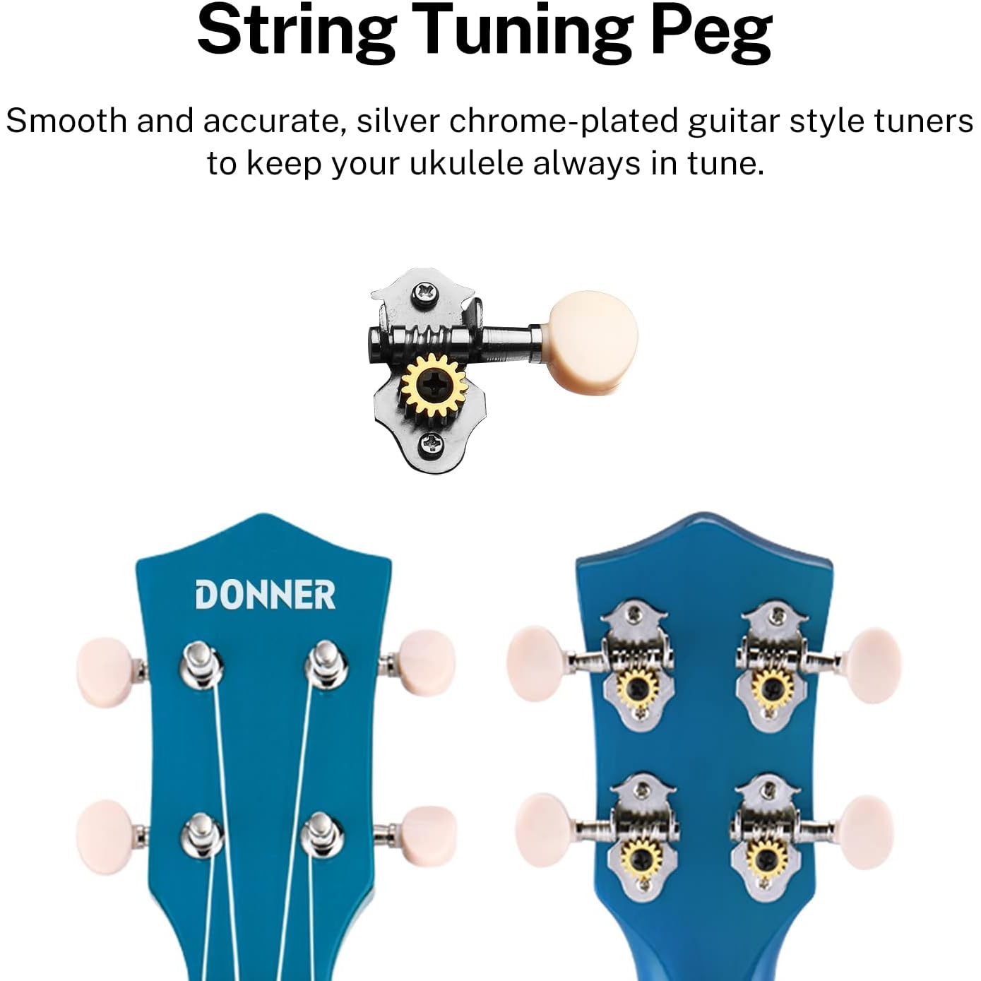 Donner DUS-10B Soprano Ukulele Seti (Mavi) 2