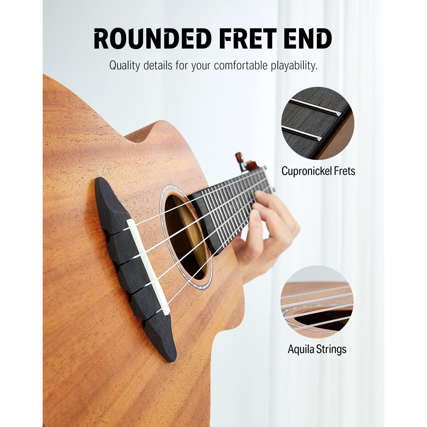 Donner Maun Tenor Ukulele Professional Tenor Ukelele Başlancıç Seti (Natural) 5