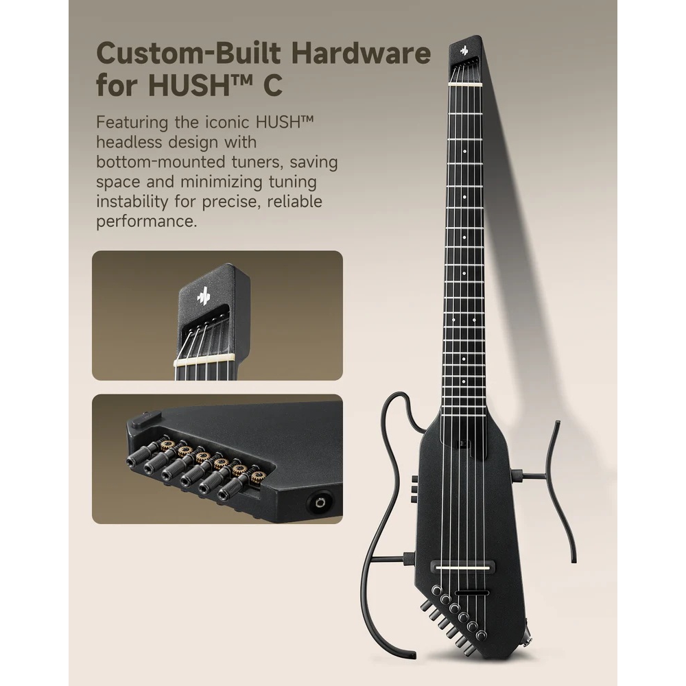 Donner Hush-C Silent Klasik Gitar (Siyah) 9