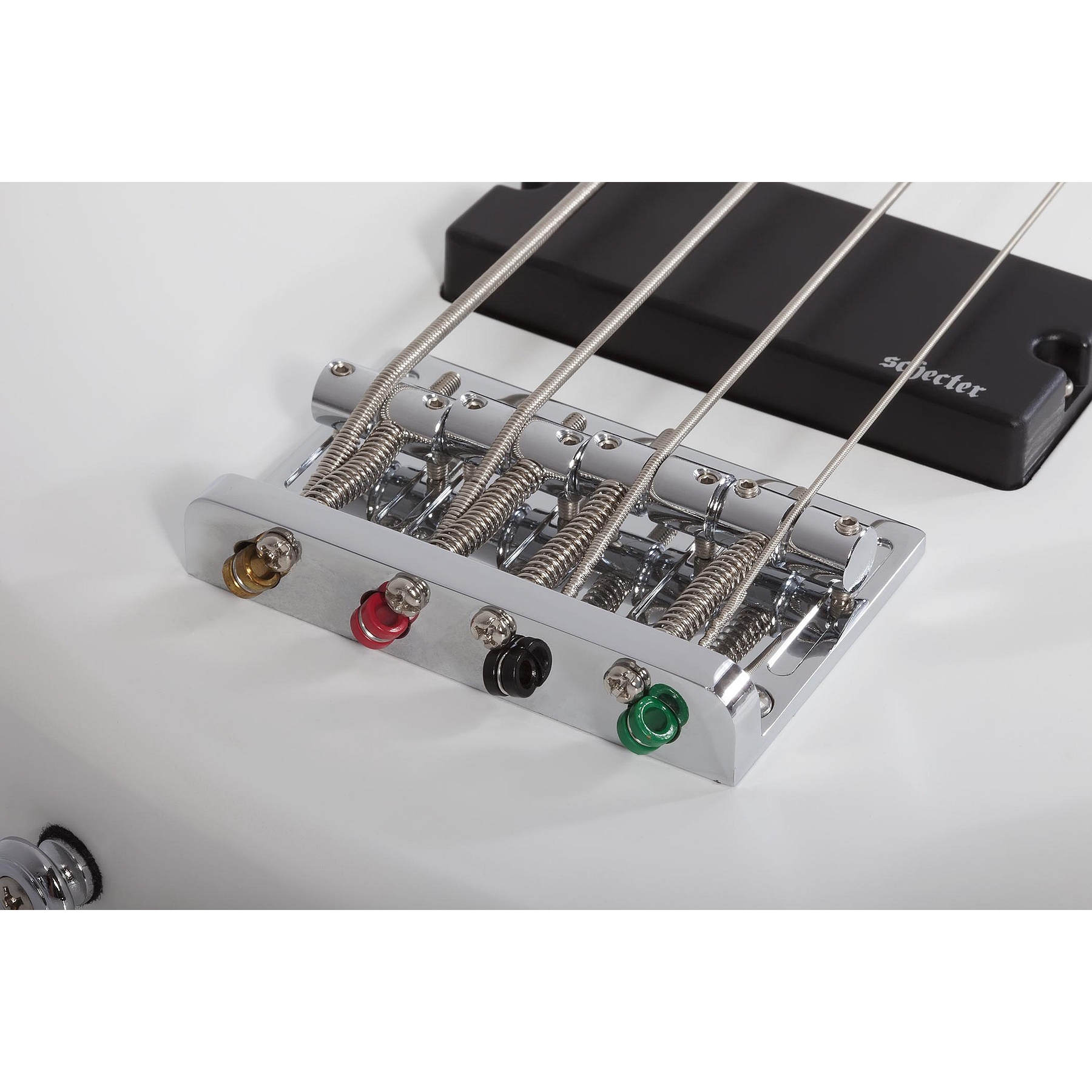 Schecter C-4 Deluxe Bas Gitar (Satin White) 5