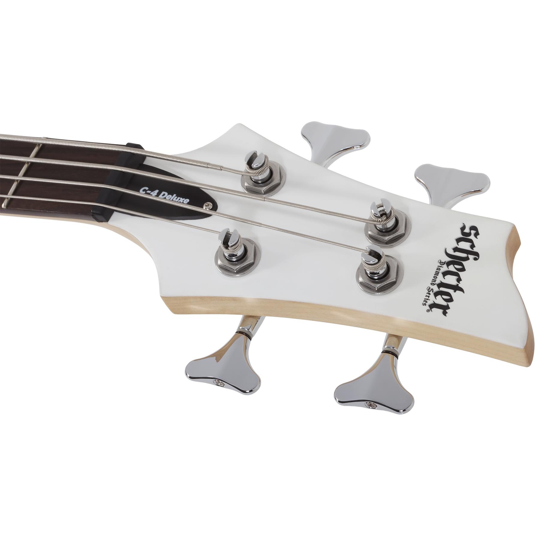 Schecter C-4 Deluxe Bas Gitar (Satin White) 7