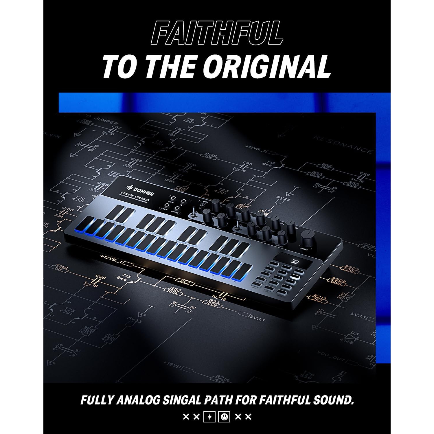 Donner B1 Analog Bass Synthesizer & Sequencer 4
