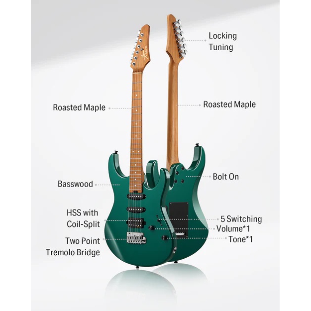 Donner DST-700 Elektro Gitar (Yeşil) 6