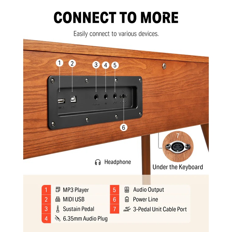 Donner DDP-80 PRO Solid Wood Dijital Piyano 6