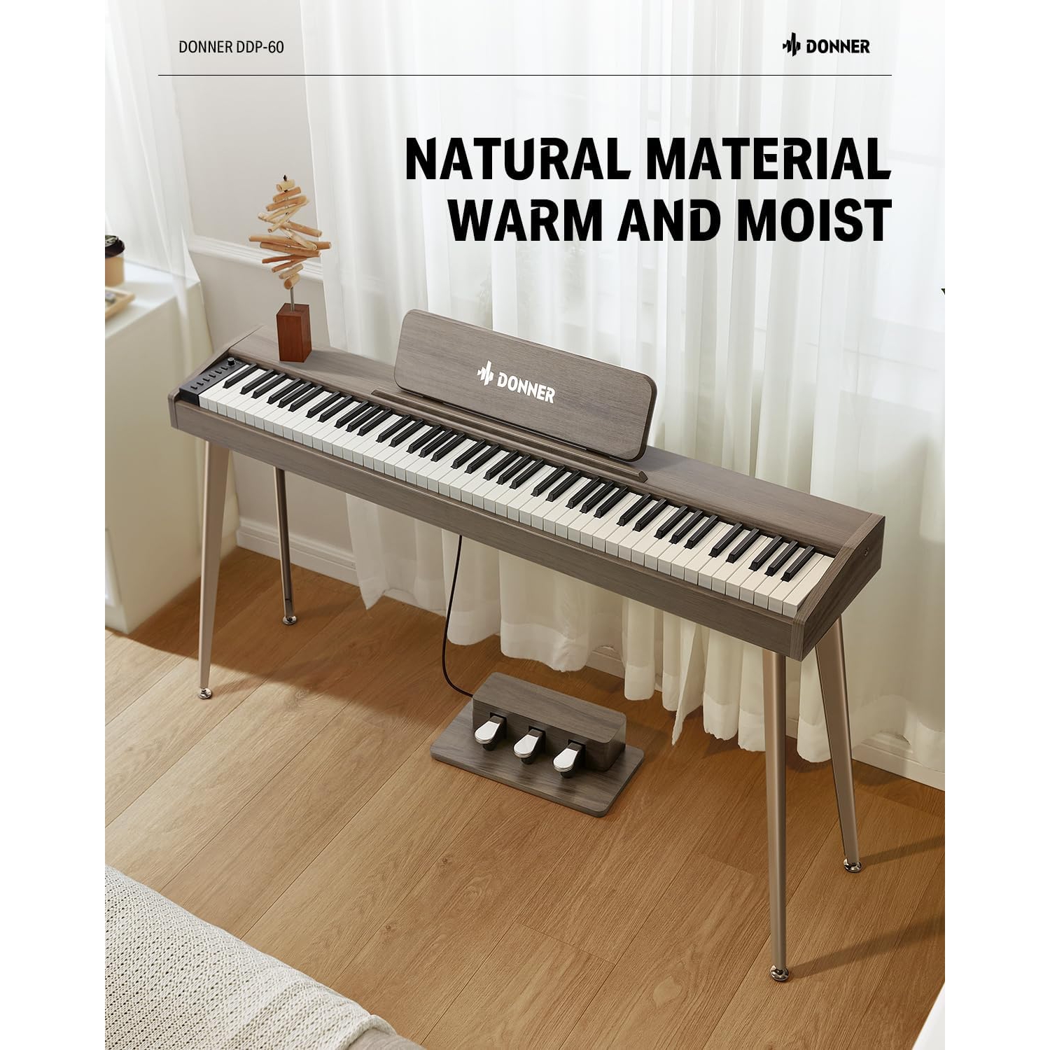 Donner DDP-60  Dijital Piyano (Gray Wood Grain) 7