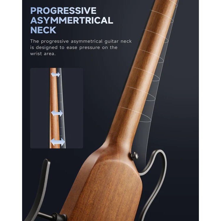 Donner HUSH-X Headless Traveller Elektro Gitar Seti (Natural) 10