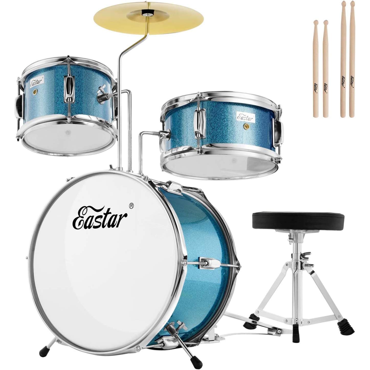 Eastar EDS-180MSB 14" 3-Parça Çocuk Davulu (Metallic Sky Blue) 1