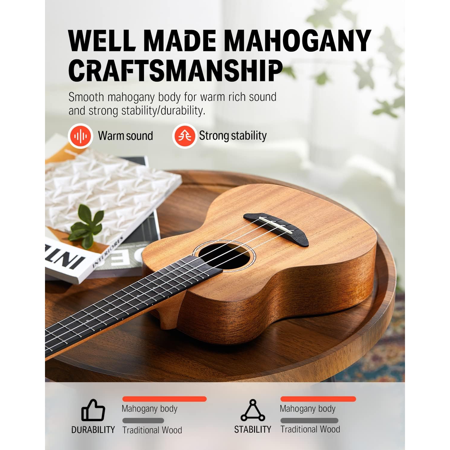 Donner Maun Tenor Ukulele Professional Tenor Ukelele Başlancıç Seti (Natural) 4