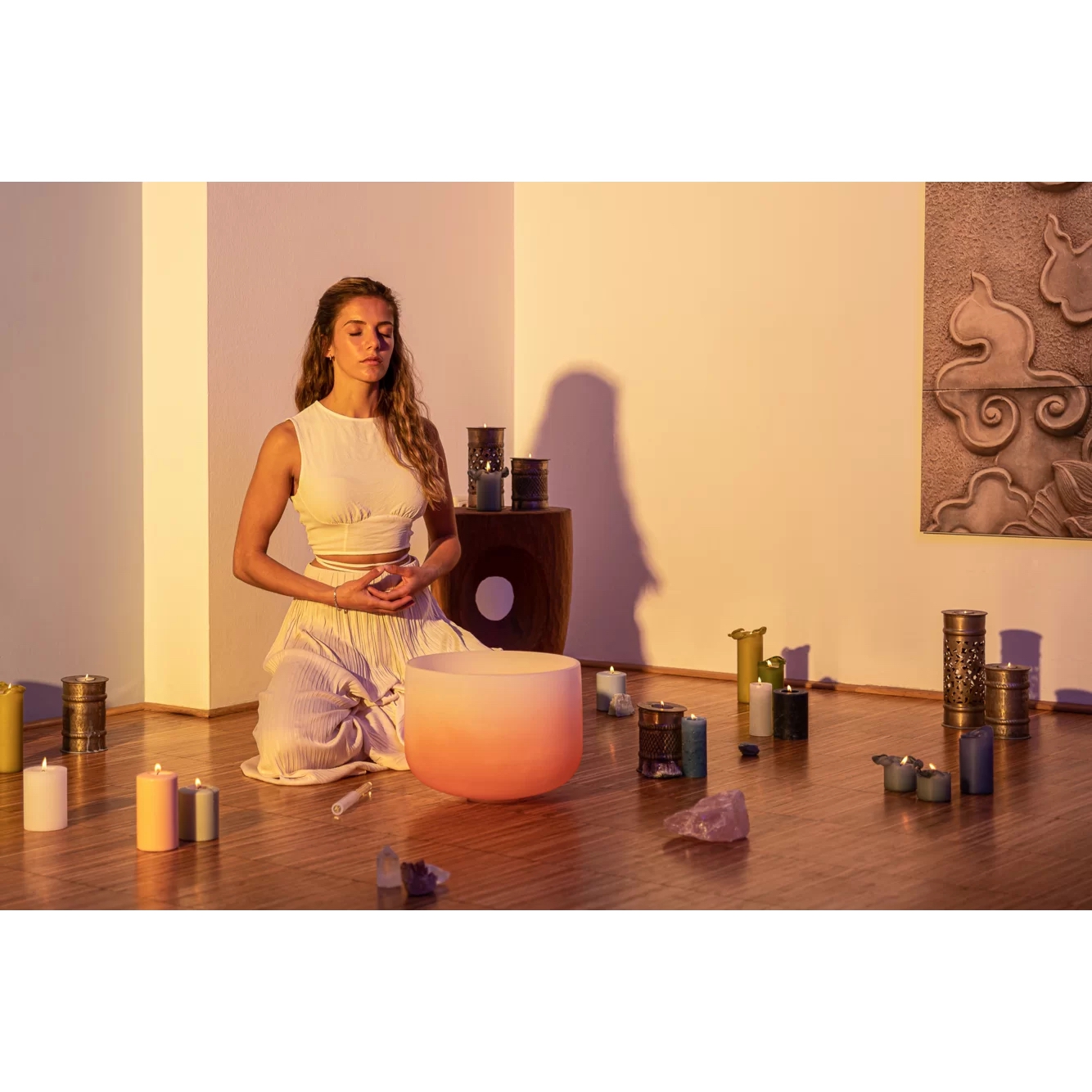 Meinl Sonic Energy CSBCSETCHA Crystal Singing Bowl 7 Parça Chakra Set (Color Frosted) 9