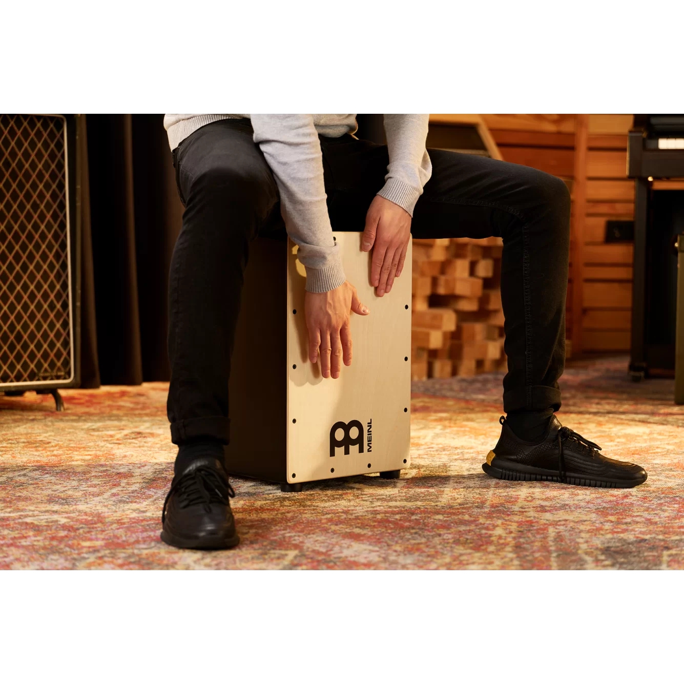 Meinl MCAJ100BK-MA Frontplate Cajon (Black Maple) 10