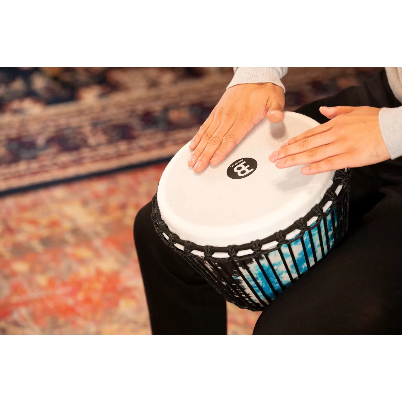Meinl PADJ8-M-F Travel Series 10" Djembe (Blue Tie Dye) 6