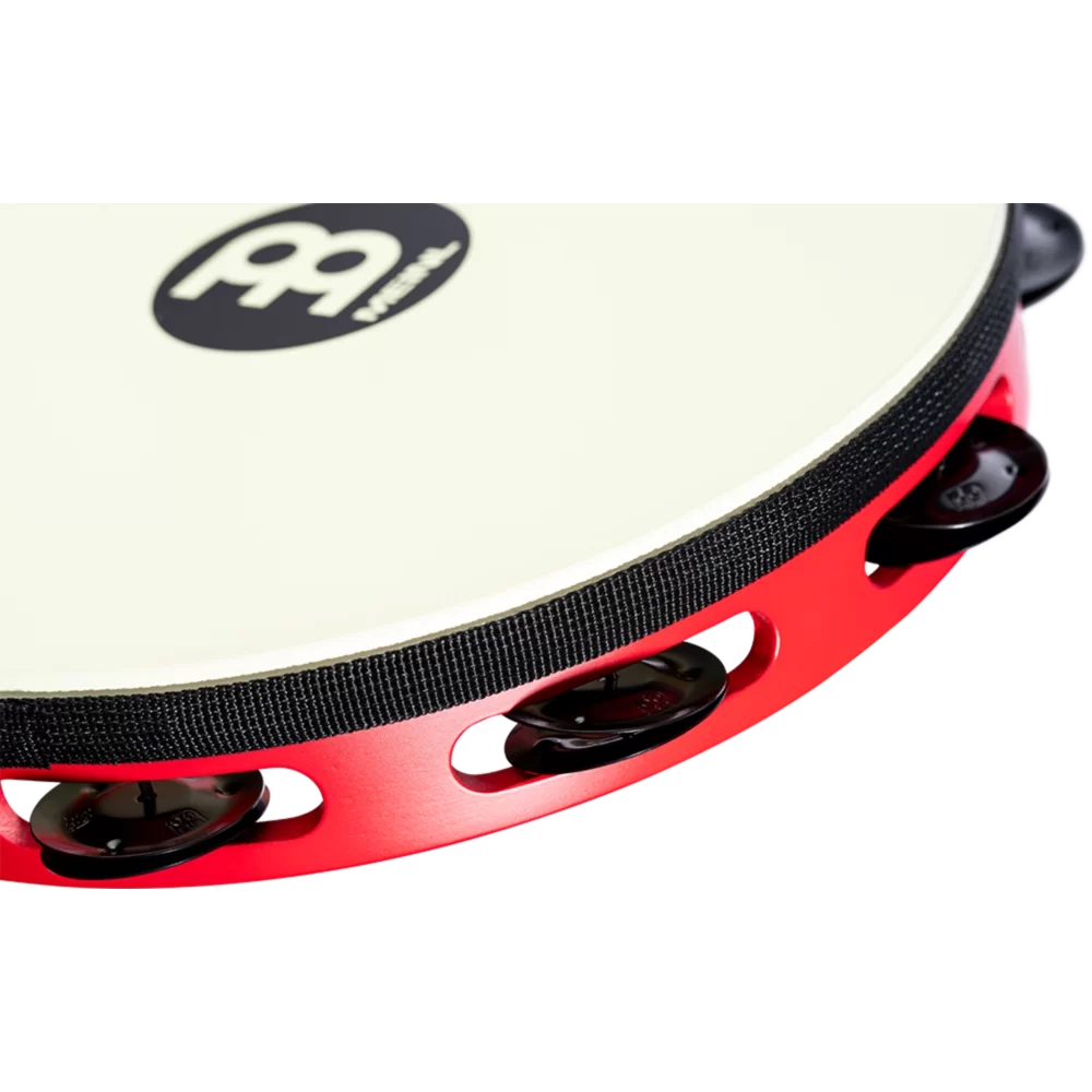 Meinl TAH1BK-R-TF Tour Jingle Wood True Feel Head 1 Row Tamburin (Red Black) 5