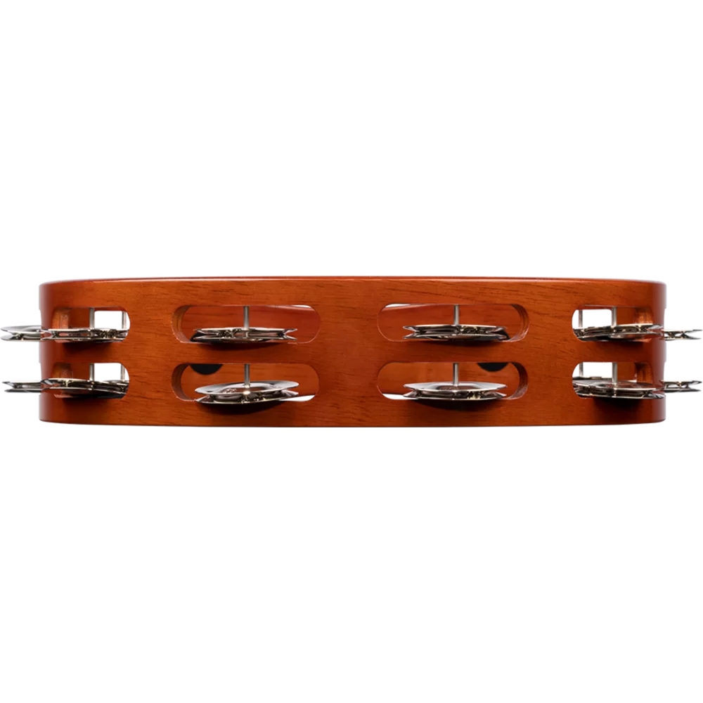 Meinl TA2AB Wood Nickelsilver Jingle 2-Rows Hand Tamburin (Antique Brown) 6