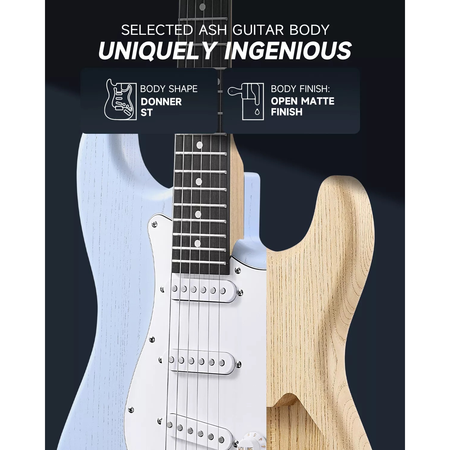 Donner DST-80 ST Elektro Gitar Seti (Sonic Blue) 3