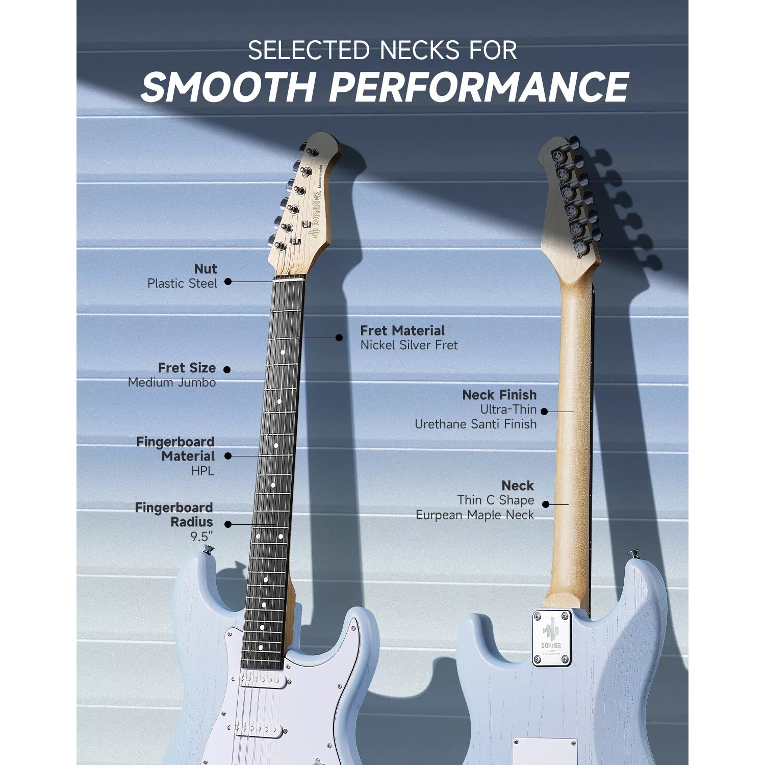 Donner DST-80 ST Elektro Gitar Seti (Sonic Blue) 5