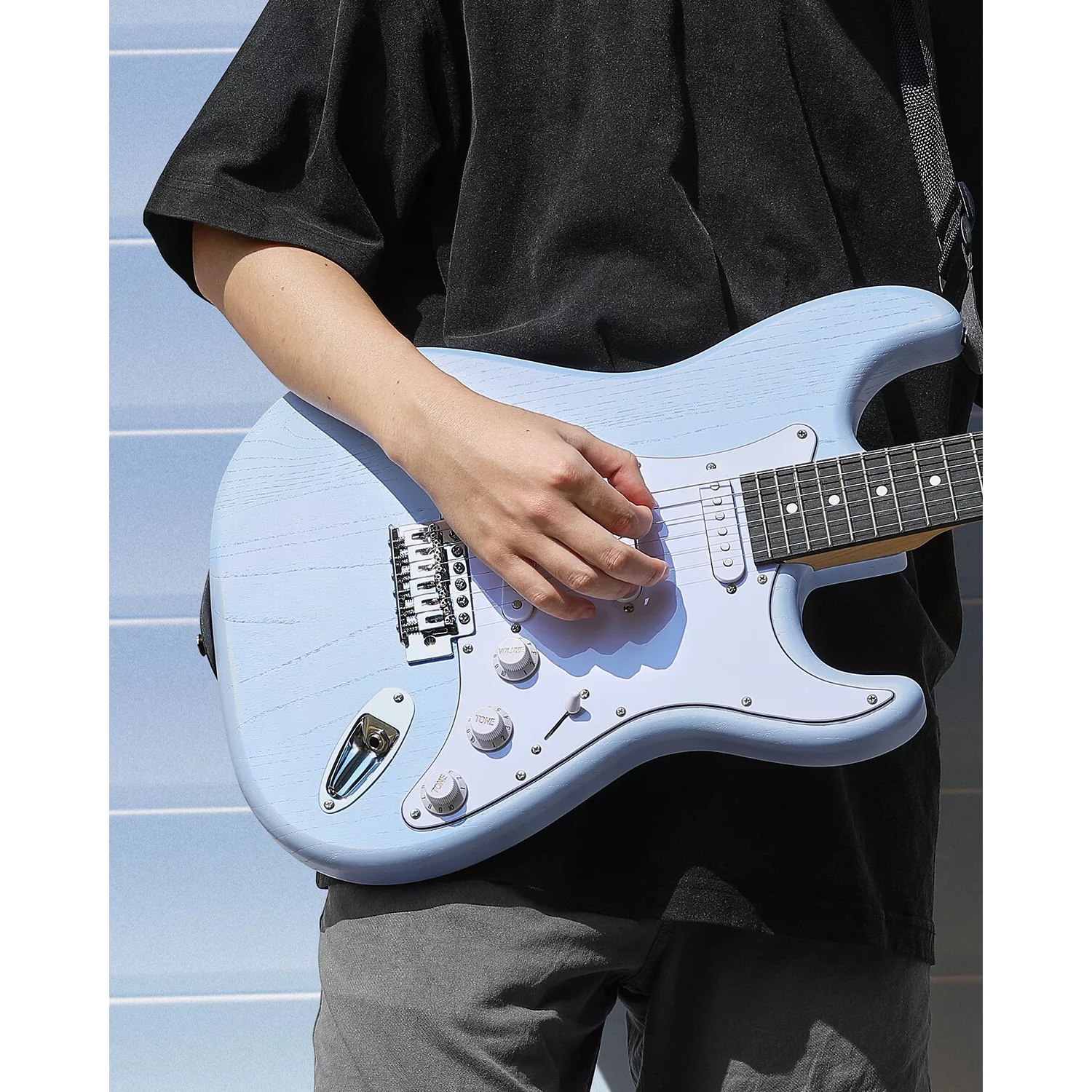 Donner DST-80 ST Elektro Gitar Seti (Sonic Blue) 7