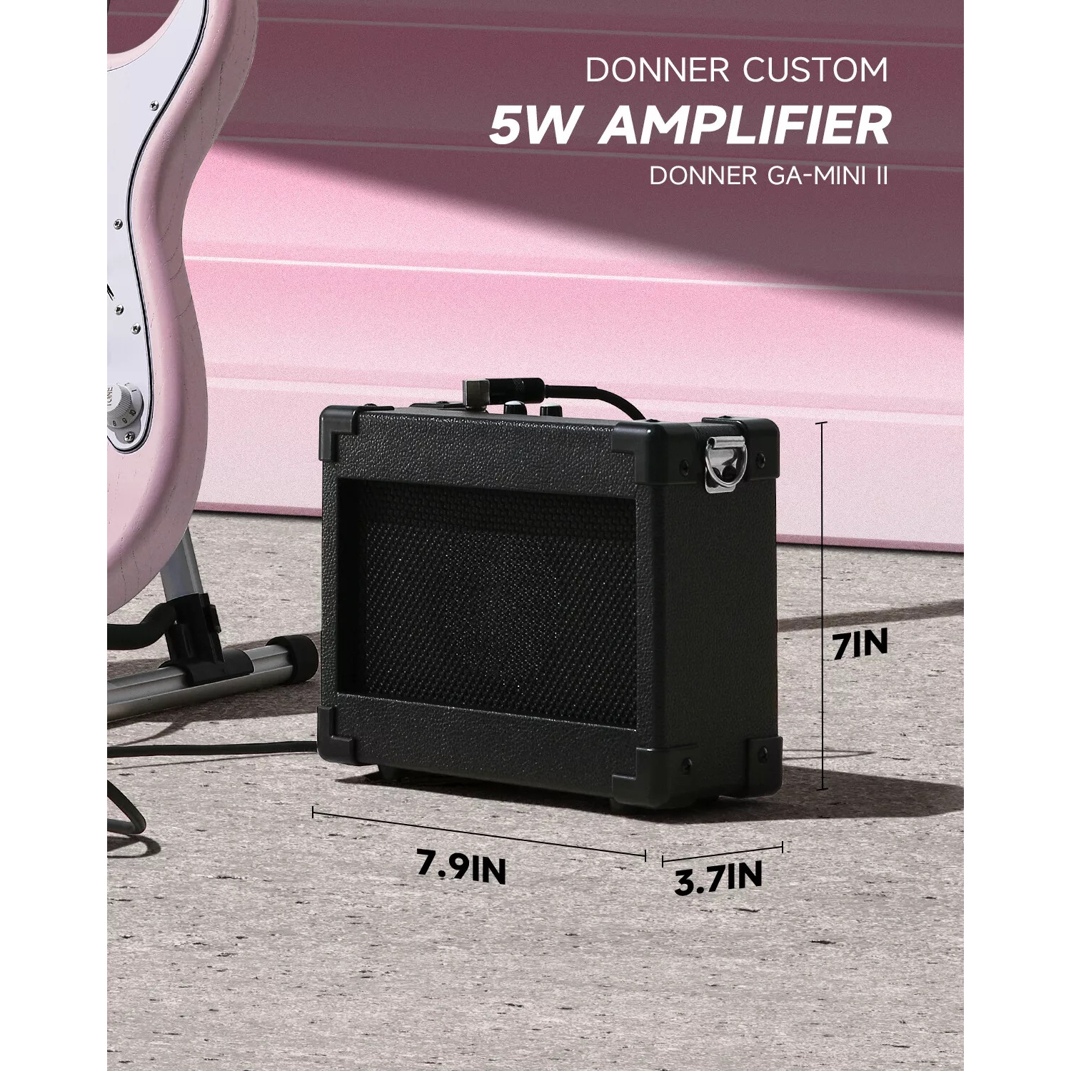 Donner DST-80 ST Elektro Gitar Seti (Pembe) 6