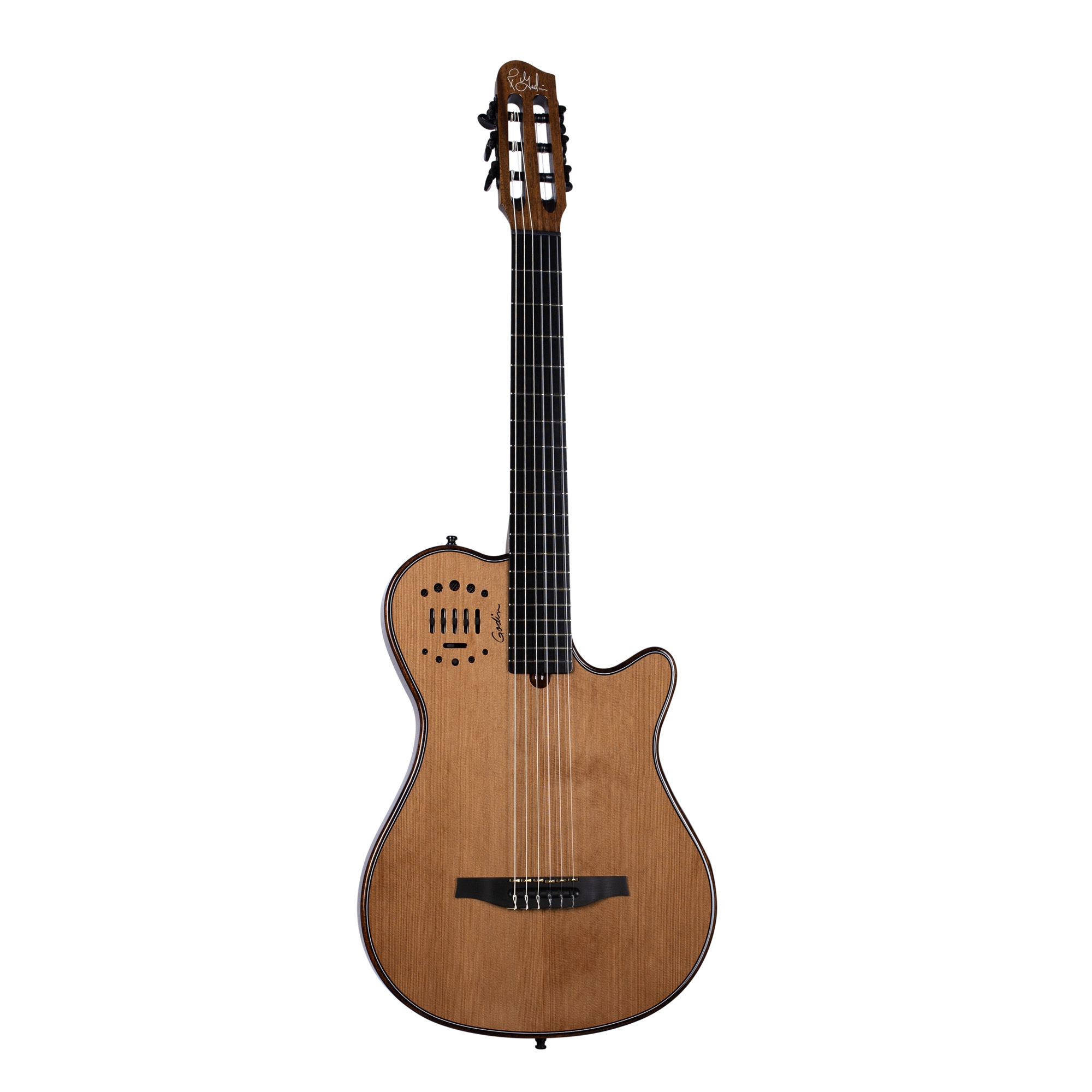 Godin Multiac Mundial Grand Concert Mahogany Deluxe Elektro Klasik Gitar (Natural) 2